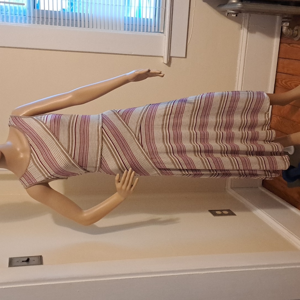 Max Studios Striped Maxi Dress sz M